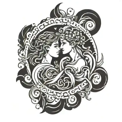 virgo and aquarius zodiac sign tattoo tattoo design idea