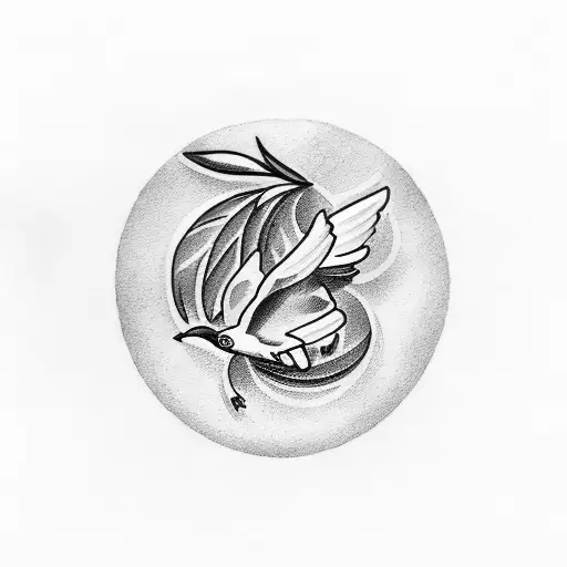 Dove olive branch tattoo design idea