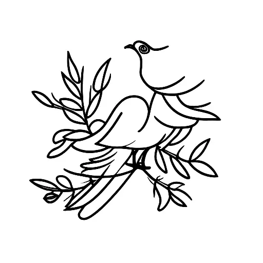 Dove holding olive branch tattoo design idea