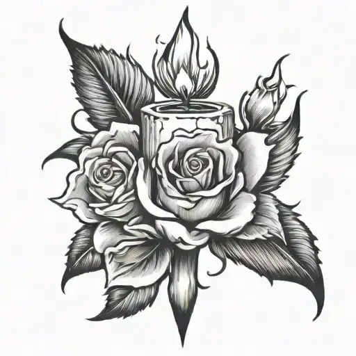 candle tattoo design idea