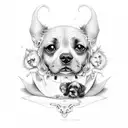 Tim Burton Dog Style tattoo design idea