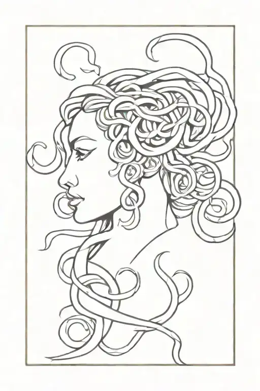 Medusa fine line tattoo tattoo design idea