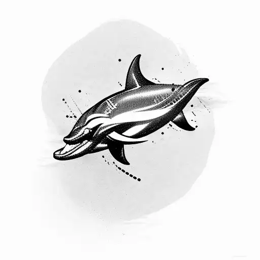 Blackwork Miami Dolphins Tattoo Idea - BlackInk