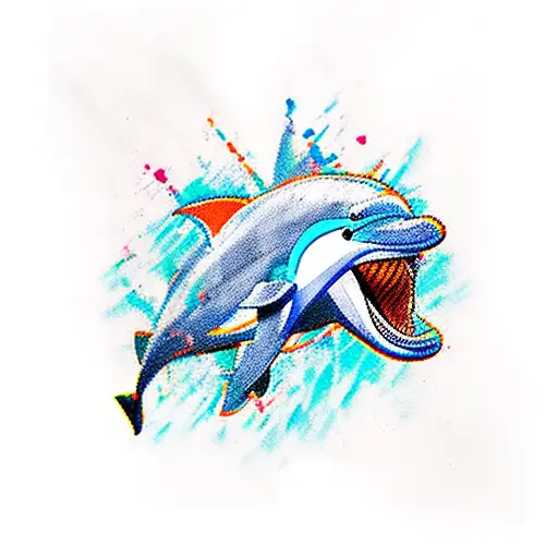 Surrealism Miami Dolphins Tattoo Idea - BlackInk