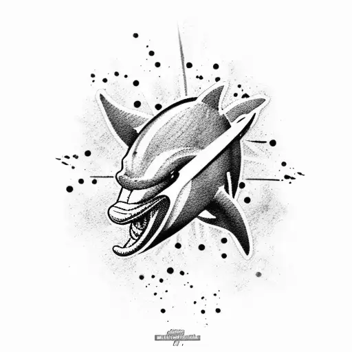 Dotwork Miami Dolphins Tattoo Idea - BlackInk