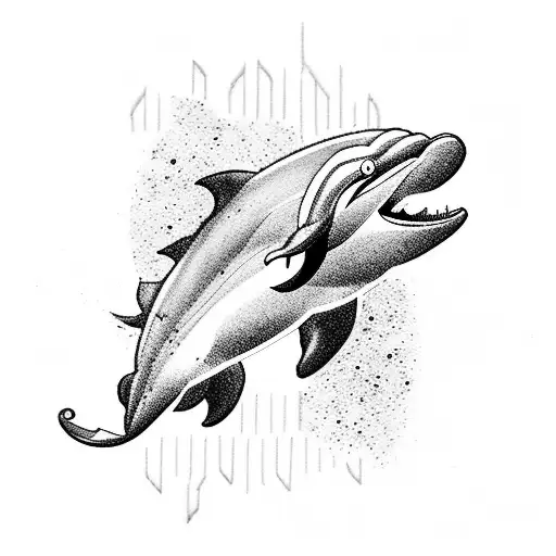 Dotwork Miami Dolphins Tattoo Idea - BlackInk