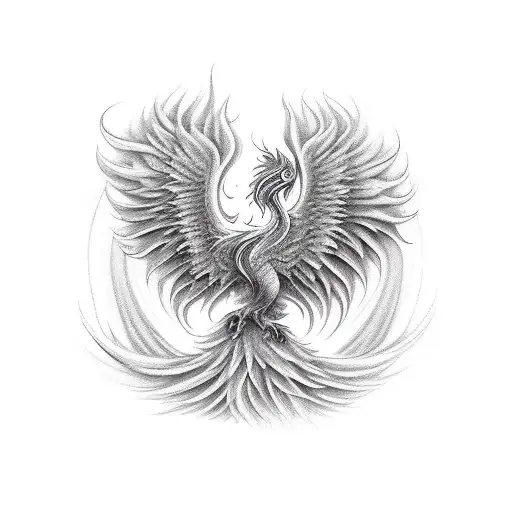 phoenix rising from the ashes  tattoo design idea