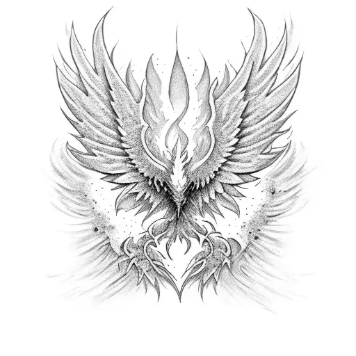 phoenix rising from the ashes  tattoo design idea