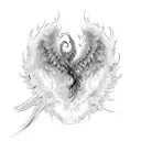 phoenix rising from the ashes  tattoo design idea