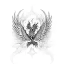 phoenix rising from the ashes  tattoo design idea