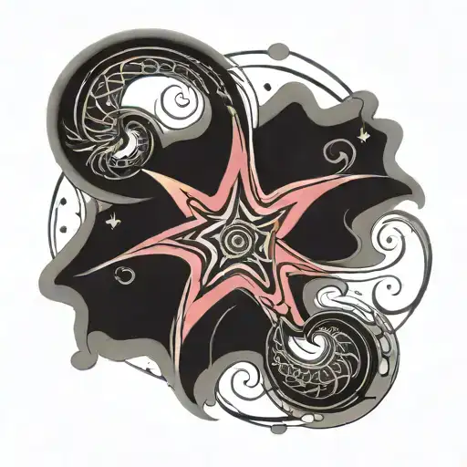 Worm And Star tattoo design idea