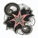 Worm And Star tattoo design idea