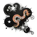 Worm And Star tattoo design idea