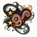 Worm And Star tattoo design idea
