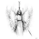 Biblically accurate angel tattoo design idea