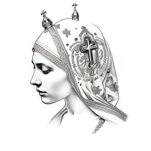 virgin Mary  tattoo design idea