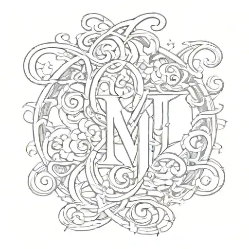initials M P R R L tattoo design idea
