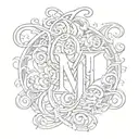 initials M P R R L tattoo design idea