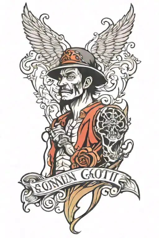 Sonnen Gott nika one piece tattoo design idea