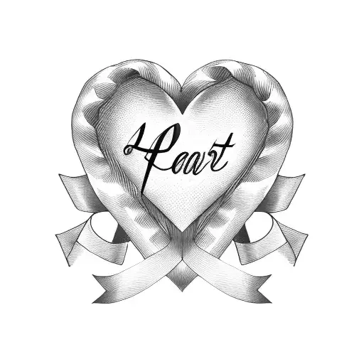 heart with ribbon and text "Daddy" tattoo design idea