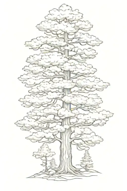 ponderosa pine tree tattoo design idea