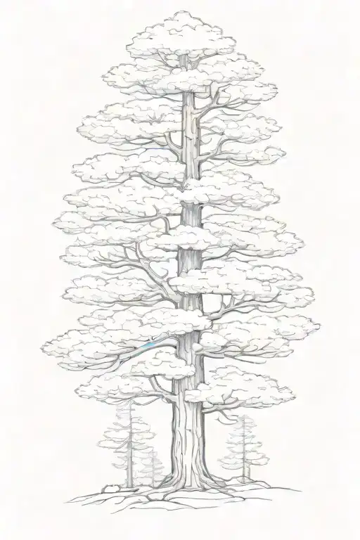 ponderosa pine trees tattoo design idea