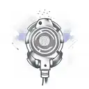 A rap-themed tattoo featuring a microphone and musical notes tattoo design idea