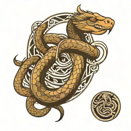 snake + viking circle tattoo tattoo design idea