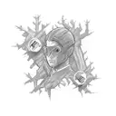 A web designer coding a family tree with pop culture references tattoo design idea
