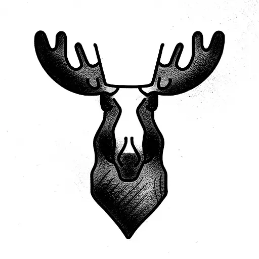moose head tattoo design idea