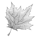 black and white fine line maple leaf tattoo design idea