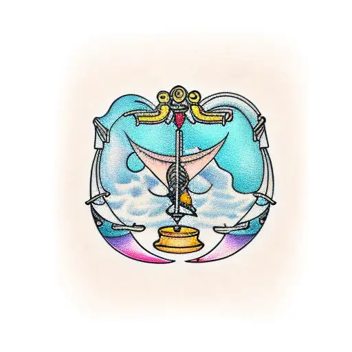 Libra scales with pisces tattoo design idea