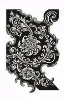 leather scroll work western tattoo design idea