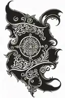 leather scroll work western tattoo design idea
