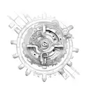 An intricate welding torch surrounded by gears and mechanical elements tattoo design idea