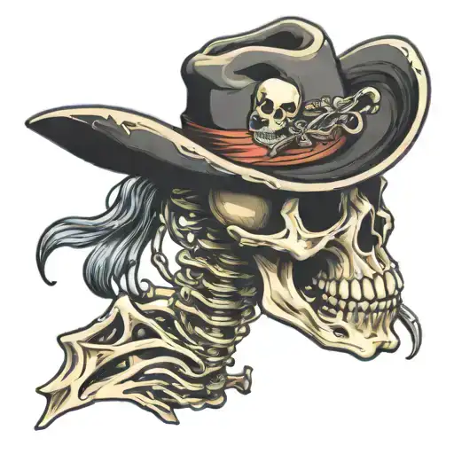 skeleton cowboy  tattoo design idea