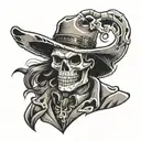 skeleton cowboy  tattoo design idea