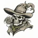 skeleton cowboy  tattoo design idea