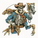 skeleton cowboy  tattoo design idea