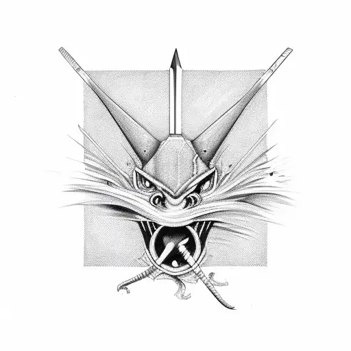 Pitchfork stabbing tattoo design idea