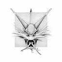 Pitchfork stabbing tattoo design idea