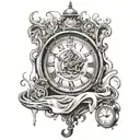 melting clock from Alice in wonderland  tattoo design idea