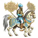 Achaemenid soldier along with the history of Iran and the phrase "Good thoughts, good words, good deeds." tattoo design idea