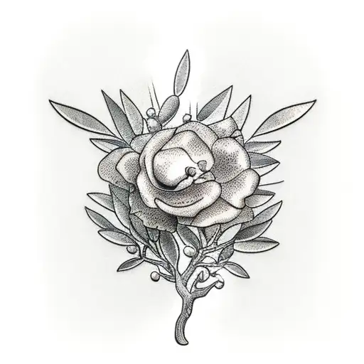 old olive tree tattoo design idea