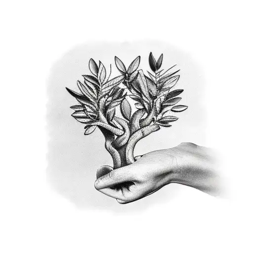 old olive tree tattoo design idea