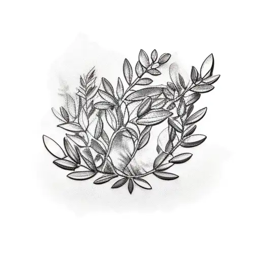 old olive tree  tattoo design idea