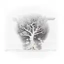 old olive tree tattoo design idea