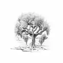 old olive tree tattoo design idea