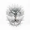 old olive tree tattoo design idea