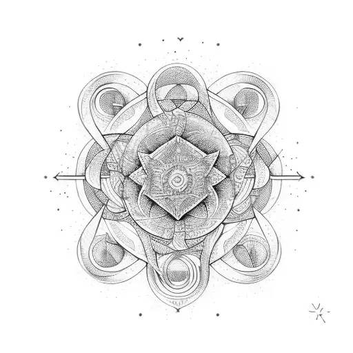 olas del mar con triángulos y símbolos celtas tattoo design idea